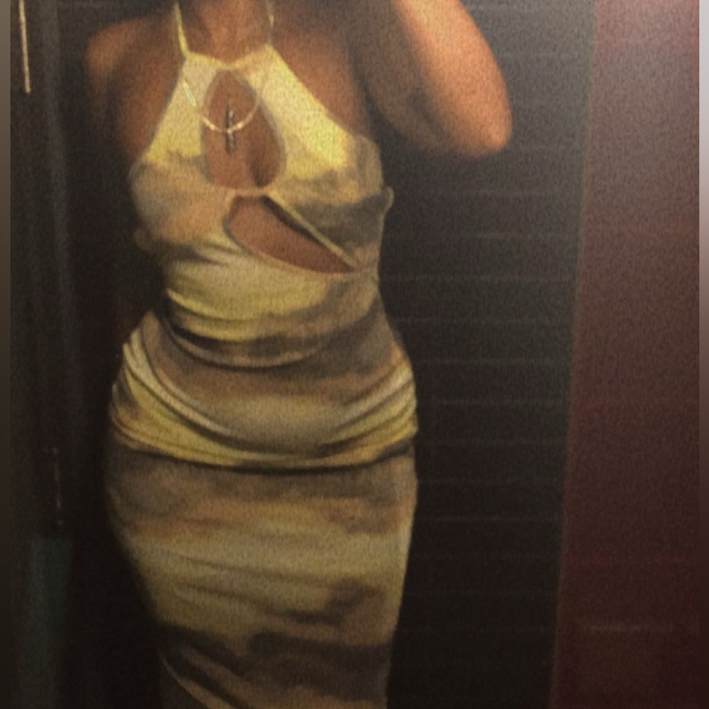 Stylish Halter Dress in Earth Tones